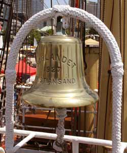 brass bell on a ship