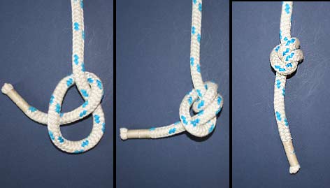 Tying a double overhand knot