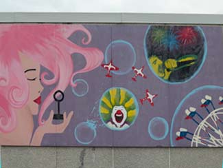 Student mural on CNE
